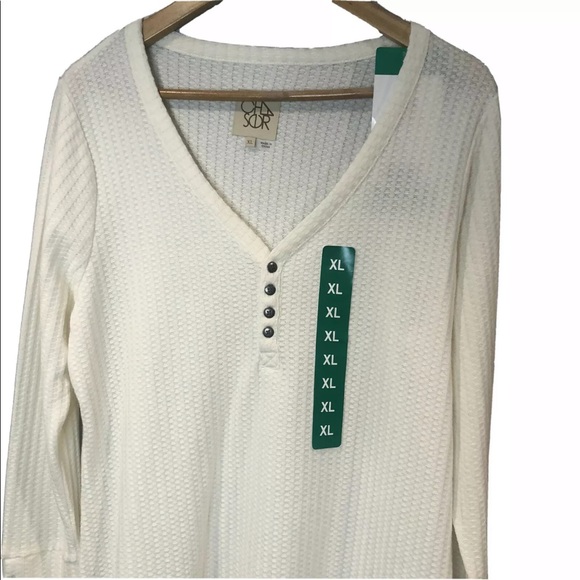 NWT Chaser Thermal Waffle Henley XL cozy lounge - Picture 2 of 14